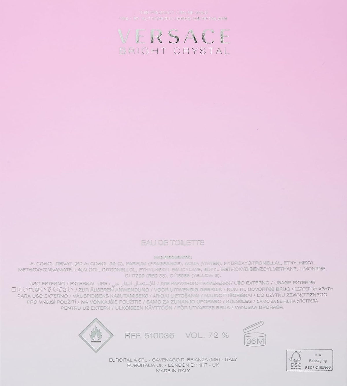 Versace Bright Crystal by Versace for Women Eau de Toilette Spray